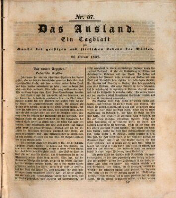 Das Ausland Sonntag 26. Februar 1837