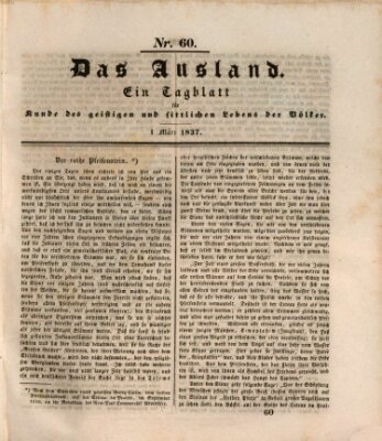 Das Ausland Mittwoch 1. März 1837