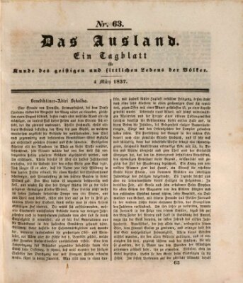 Das Ausland Samstag 4. März 1837