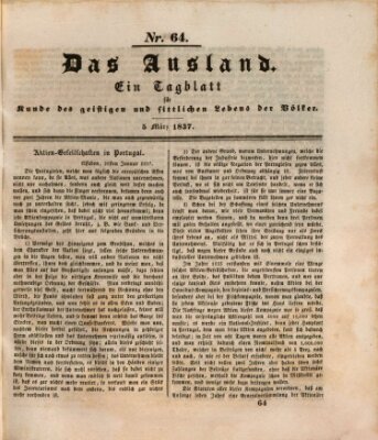 Das Ausland Sonntag 5. März 1837