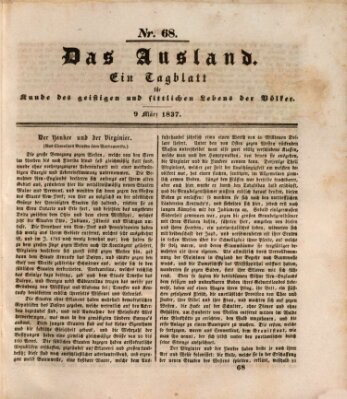 Das Ausland Donnerstag 9. März 1837