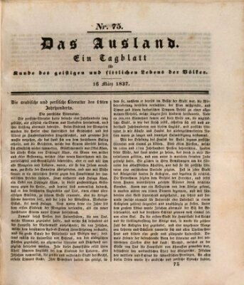 Das Ausland Donnerstag 16. März 1837