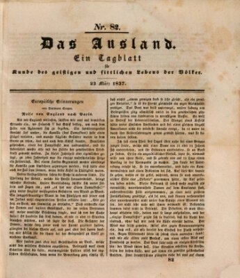 Das Ausland Donnerstag 23. März 1837