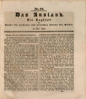 Das Ausland Samstag 25. März 1837