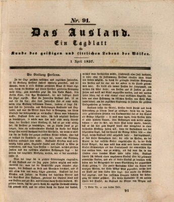 Das Ausland Samstag 1. April 1837