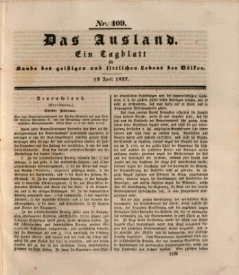 Das Ausland Mittwoch 19. April 1837