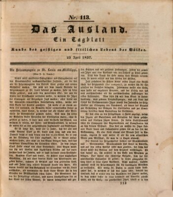 Das Ausland Sonntag 23. April 1837