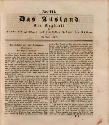 Das Ausland Montag 24. April 1837