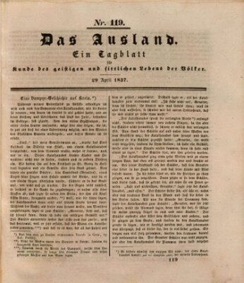 Das Ausland Samstag 29. April 1837