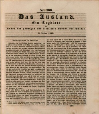 Das Ausland Donnerstag 15. Juni 1837