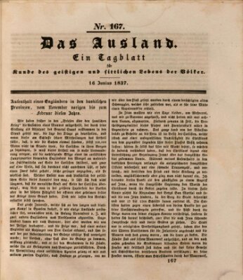 Das Ausland Freitag 16. Juni 1837