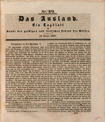 Das Ausland Donnerstag 22. Juni 1837