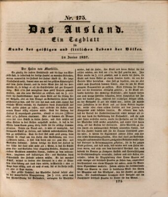 Das Ausland Samstag 24. Juni 1837