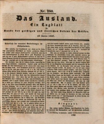 Das Ausland Donnerstag 29. Juni 1837