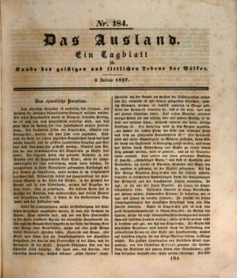 Das Ausland Montag 3. Juli 1837