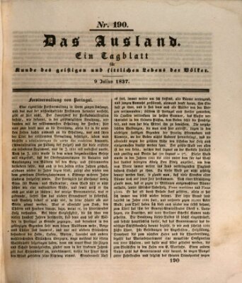 Das Ausland Sonntag 9. Juli 1837