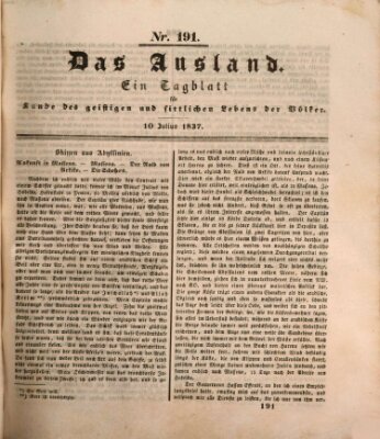 Das Ausland Montag 10. Juli 1837