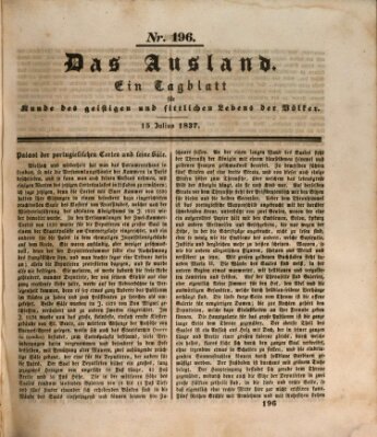 Das Ausland Samstag 15. Juli 1837