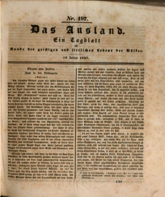 Das Ausland Sonntag 16. Juli 1837