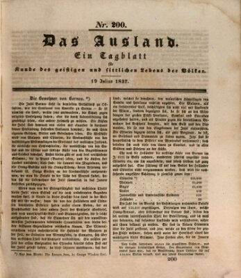 Das Ausland Mittwoch 19. Juli 1837