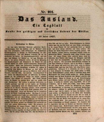 Das Ausland Donnerstag 20. Juli 1837