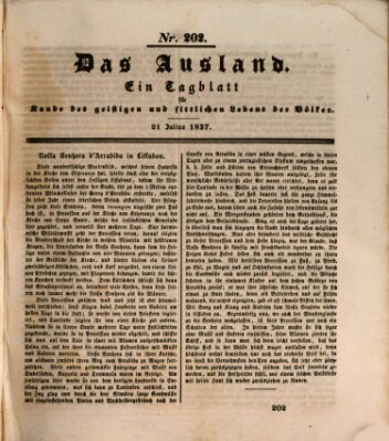 Das Ausland Freitag 21. Juli 1837