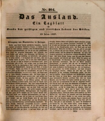 Das Ausland Sonntag 23. Juli 1837