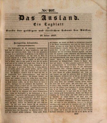 Das Ausland Mittwoch 26. Juli 1837