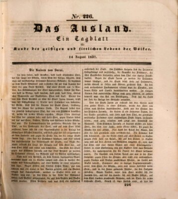 Das Ausland Montag 14. August 1837