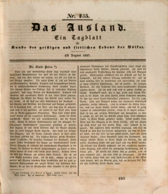 Das Ausland Mittwoch 23. August 1837