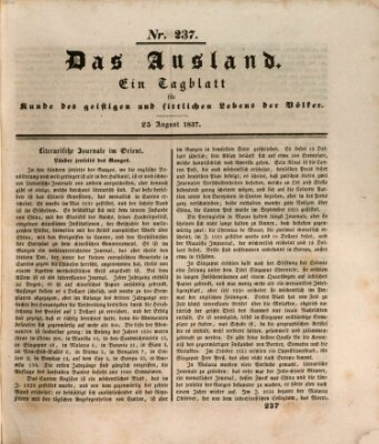 Das Ausland Freitag 25. August 1837