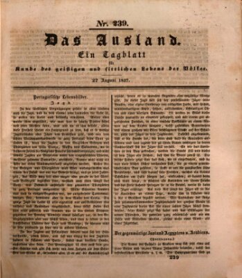 Das Ausland Sonntag 27. August 1837