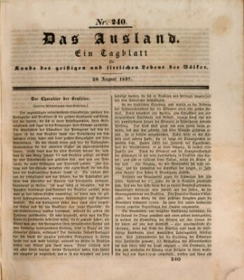 Das Ausland Montag 28. August 1837