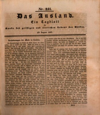 Das Ausland Dienstag 29. August 1837