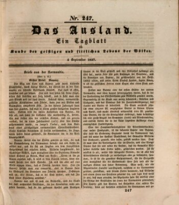 Das Ausland Montag 4. September 1837