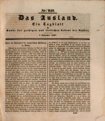 Das Ausland Dienstag 5. September 1837