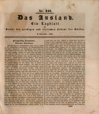 Das Ausland Mittwoch 6. September 1837