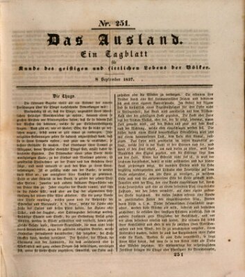 Das Ausland Freitag 8. September 1837