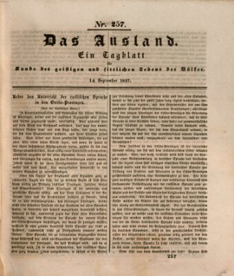 Das Ausland Donnerstag 14. September 1837