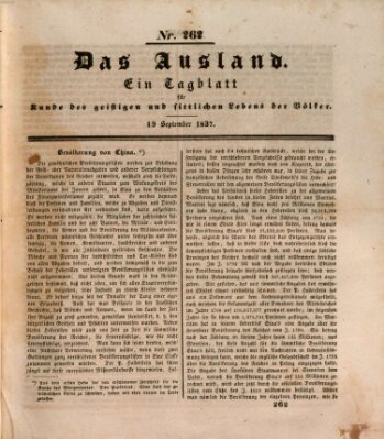 Das Ausland Dienstag 19. September 1837