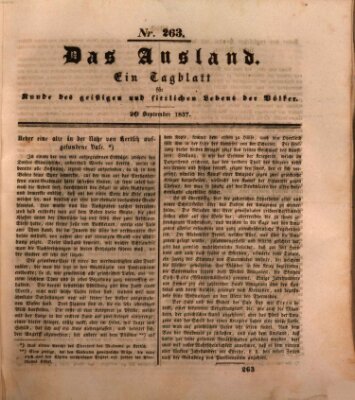 Das Ausland Mittwoch 20. September 1837