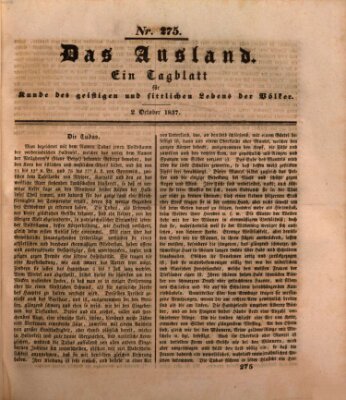 Das Ausland Montag 2. Oktober 1837