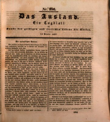 Das Ausland Freitag 13. Oktober 1837