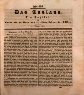 Das Ausland Donnerstag 19. Oktober 1837