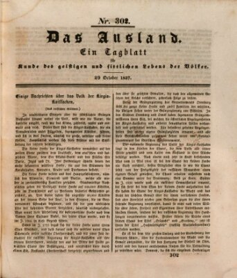 Das Ausland Sonntag 29. Oktober 1837