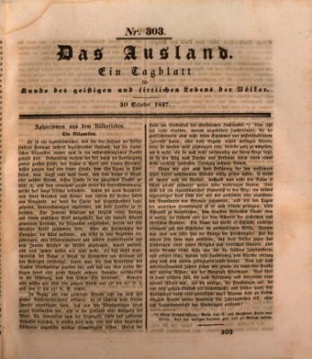 Das Ausland Montag 30. Oktober 1837