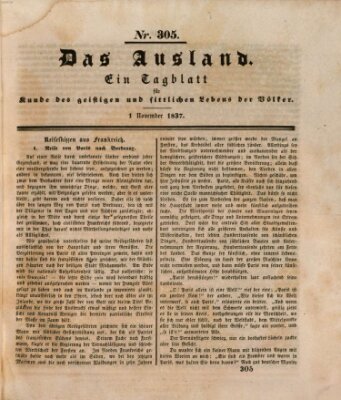 Das Ausland Mittwoch 1. November 1837