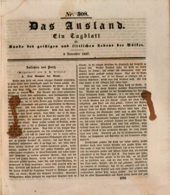 Das Ausland Samstag 4. November 1837