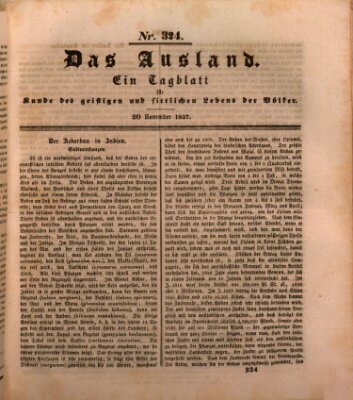 Das Ausland Montag 20. November 1837