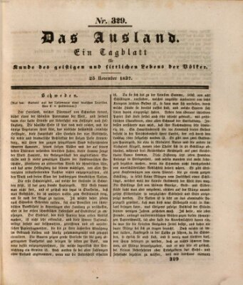 Das Ausland Samstag 25. November 1837